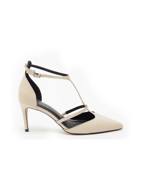 Crawford Heel - Beige Lizzard