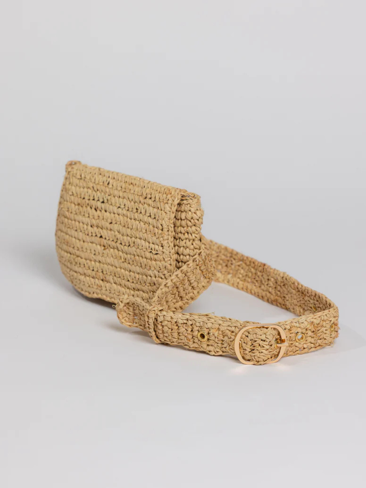 Straw Belt Bag-Natural