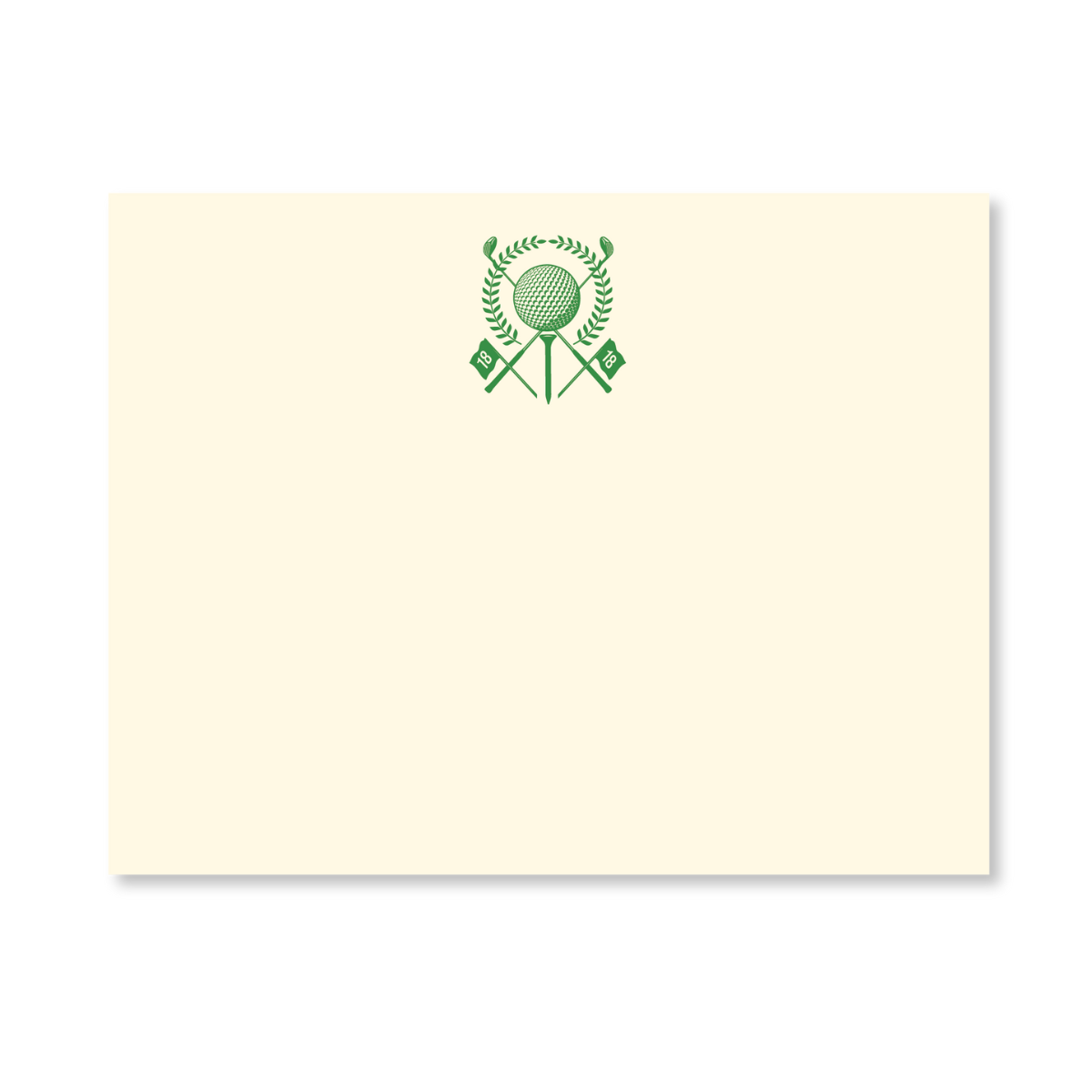 Flat Note Stationery - Golf Crest