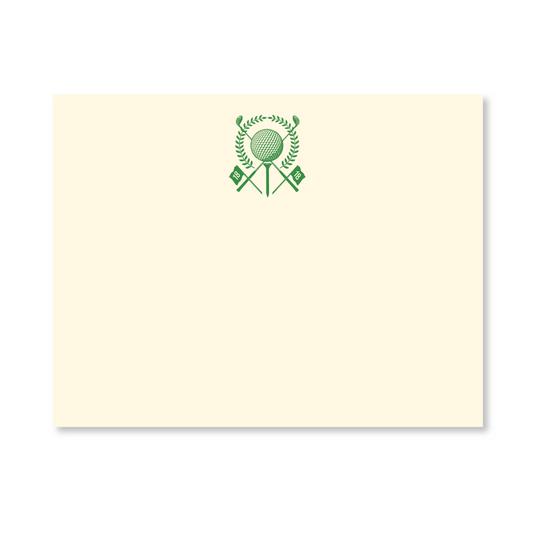 Flat Note Stationery - Golf Crest