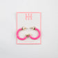 Mini Hoo Hoops - Hot Pink w/Pearls