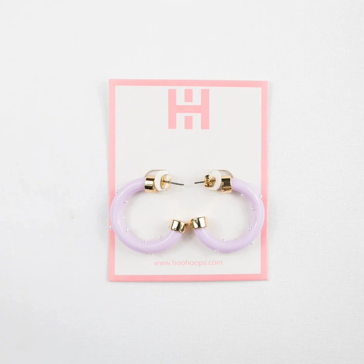 Mini Hoo Hoops - Lavender w/Pearls