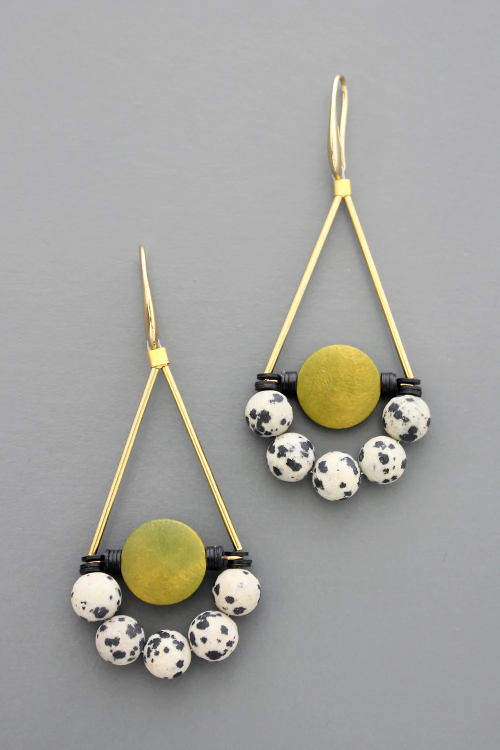 Geometric Dalmatian Earrings