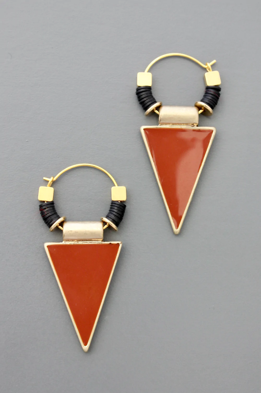 Rust Triangle Drop Earrings