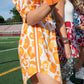 Palmer Dress - Orange Collegiate Cheetah