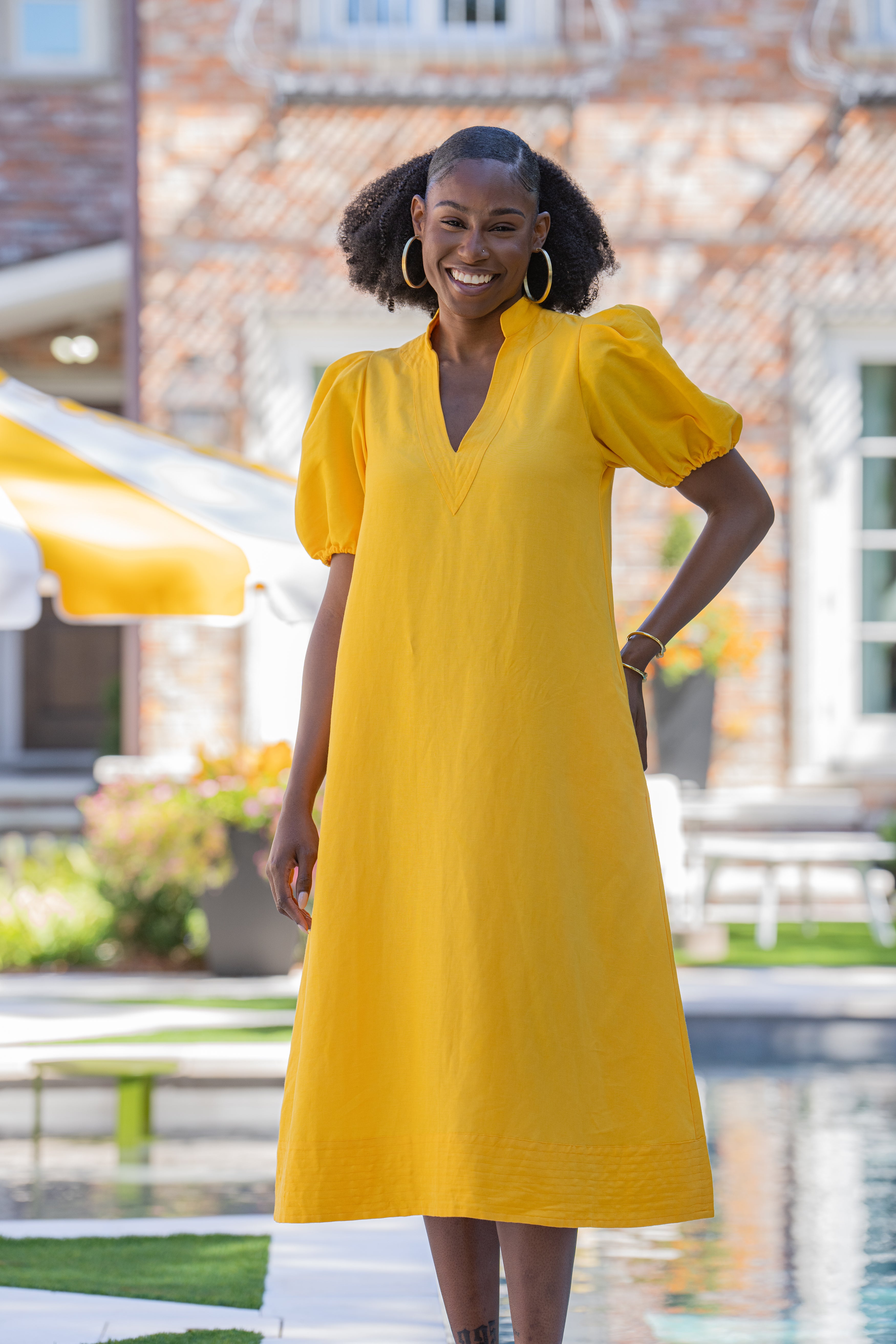 Sunshine yellow fashion dress