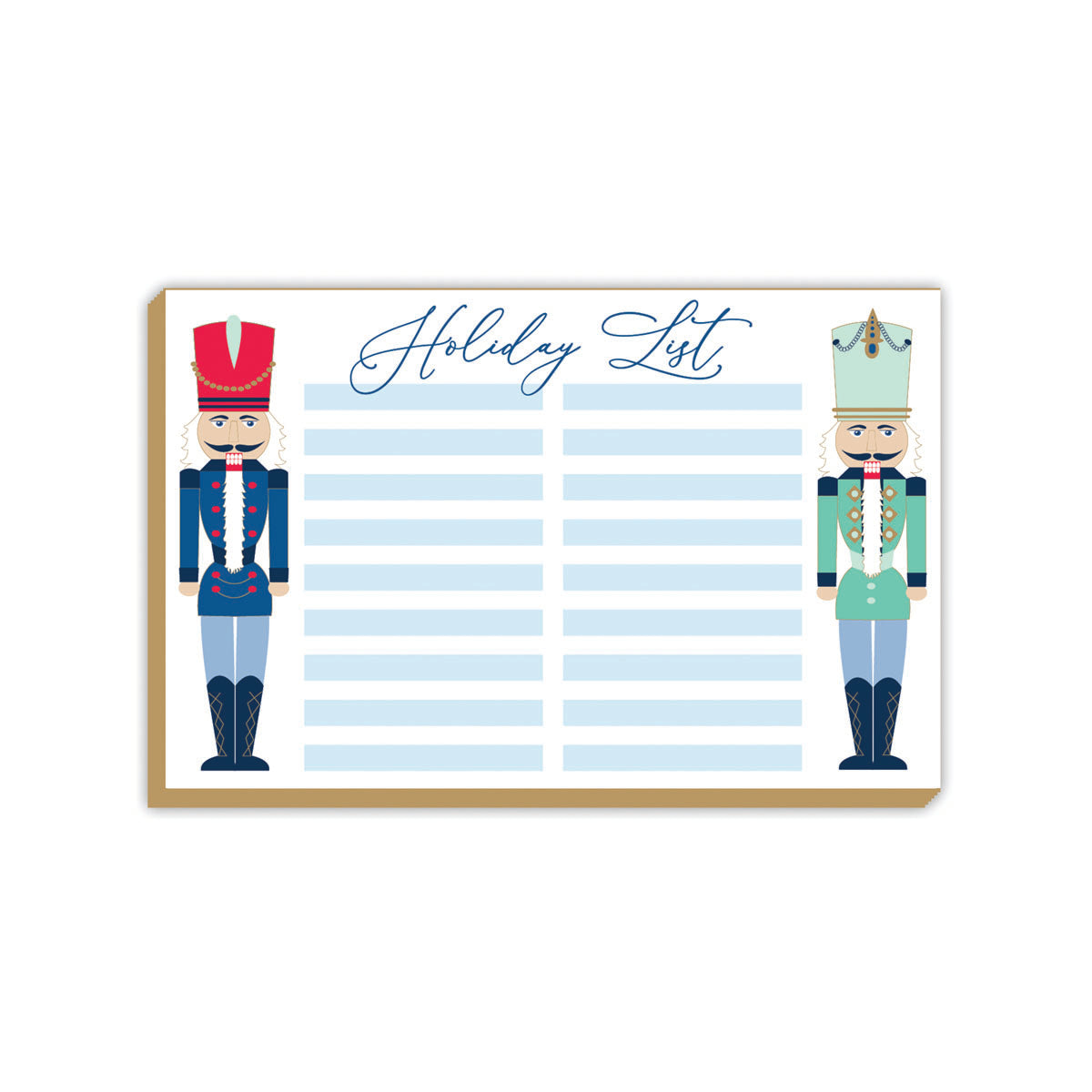 Luxe Large Notepad - Holiday List Blue Nutcrackers