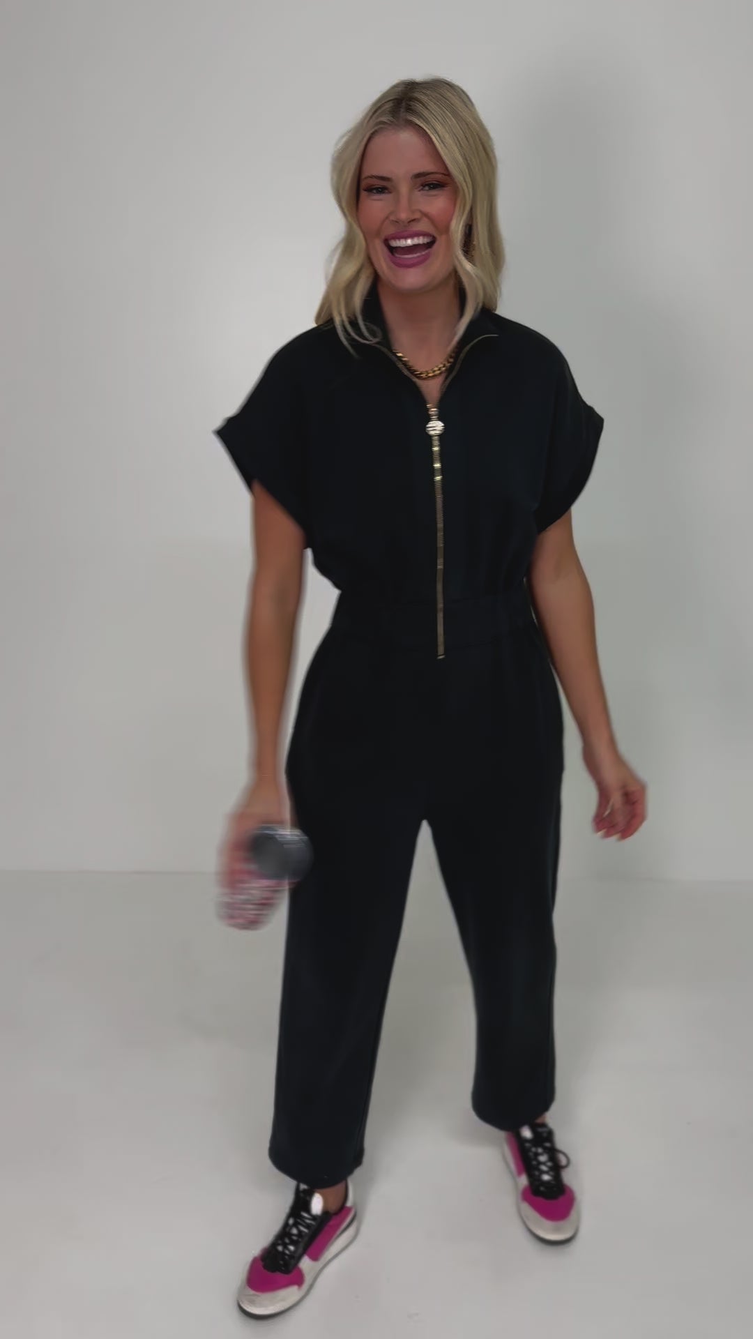 Poppy Jumpsuit in Black French Terry – Emily McCarthy
