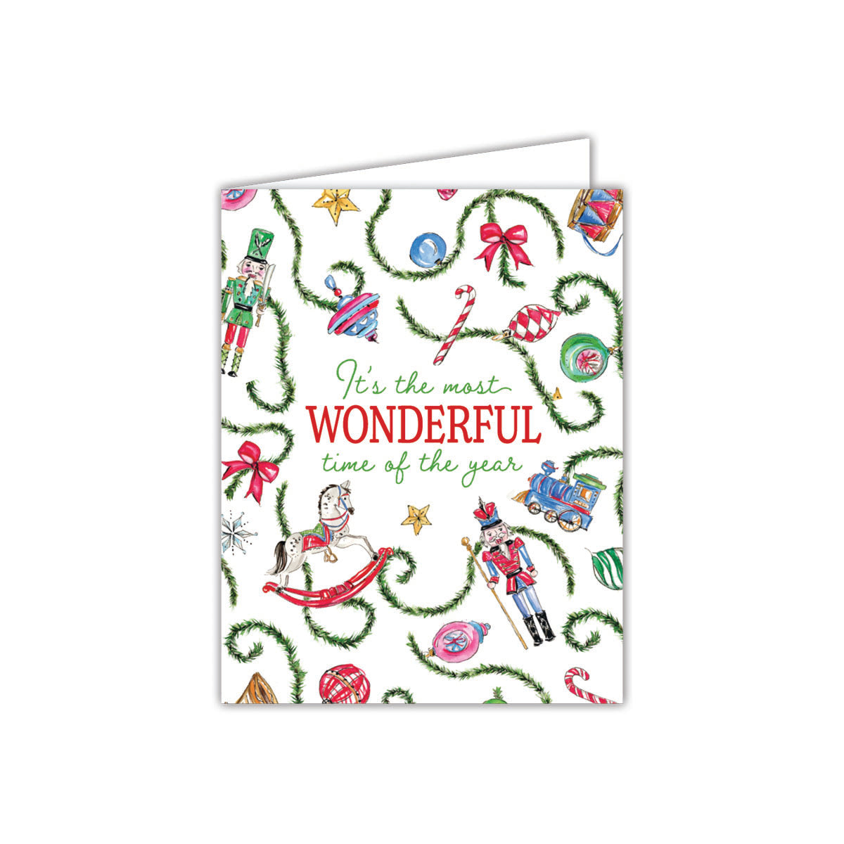 Greeting Card - It's The Most Wonderful Time of the Year Nutcracker Garland