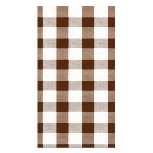 Gingham Chocolate Paper Guest Towels