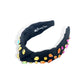 Black Rainbow Gradient Headband with Hand-Sewn Crystals