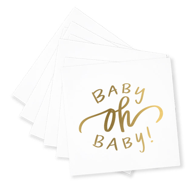 Oh Baby! Cocktail Napkins - Gold