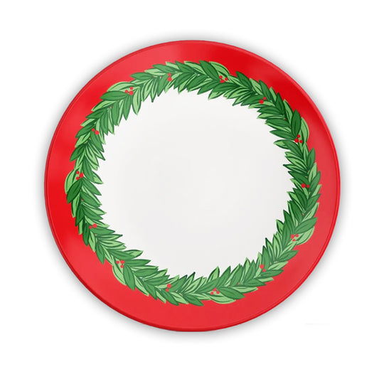 Shatterproof Dinner Plate - Holiday Boxwood