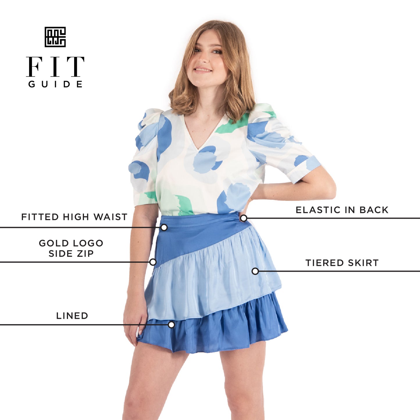 Tiered Mini Skirt - Ultramarine Colorblock