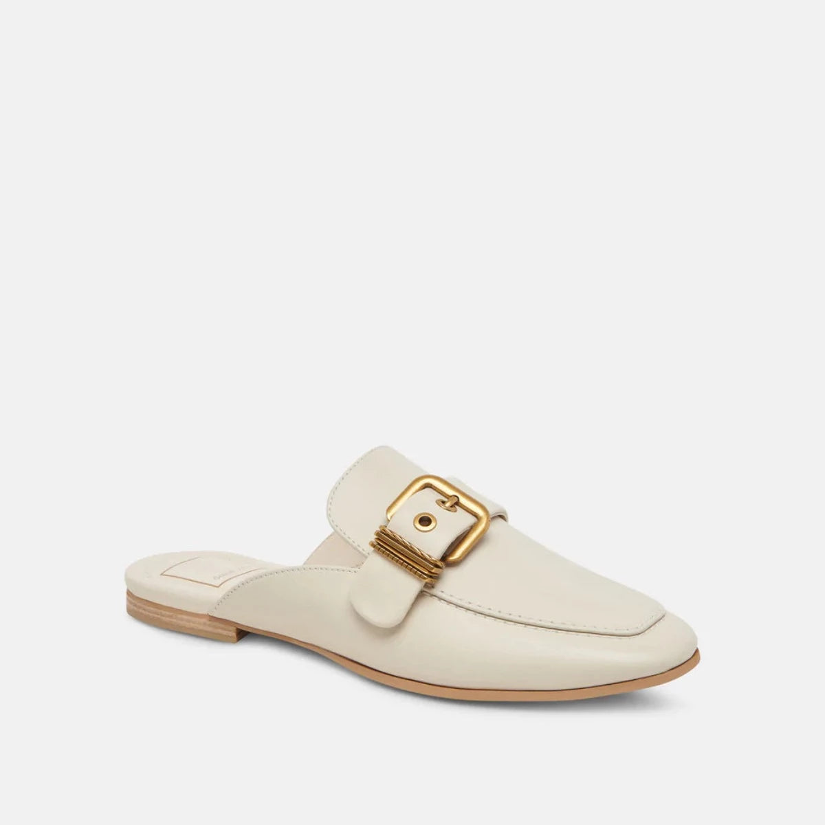 Santel Flats in Ivory Leather
