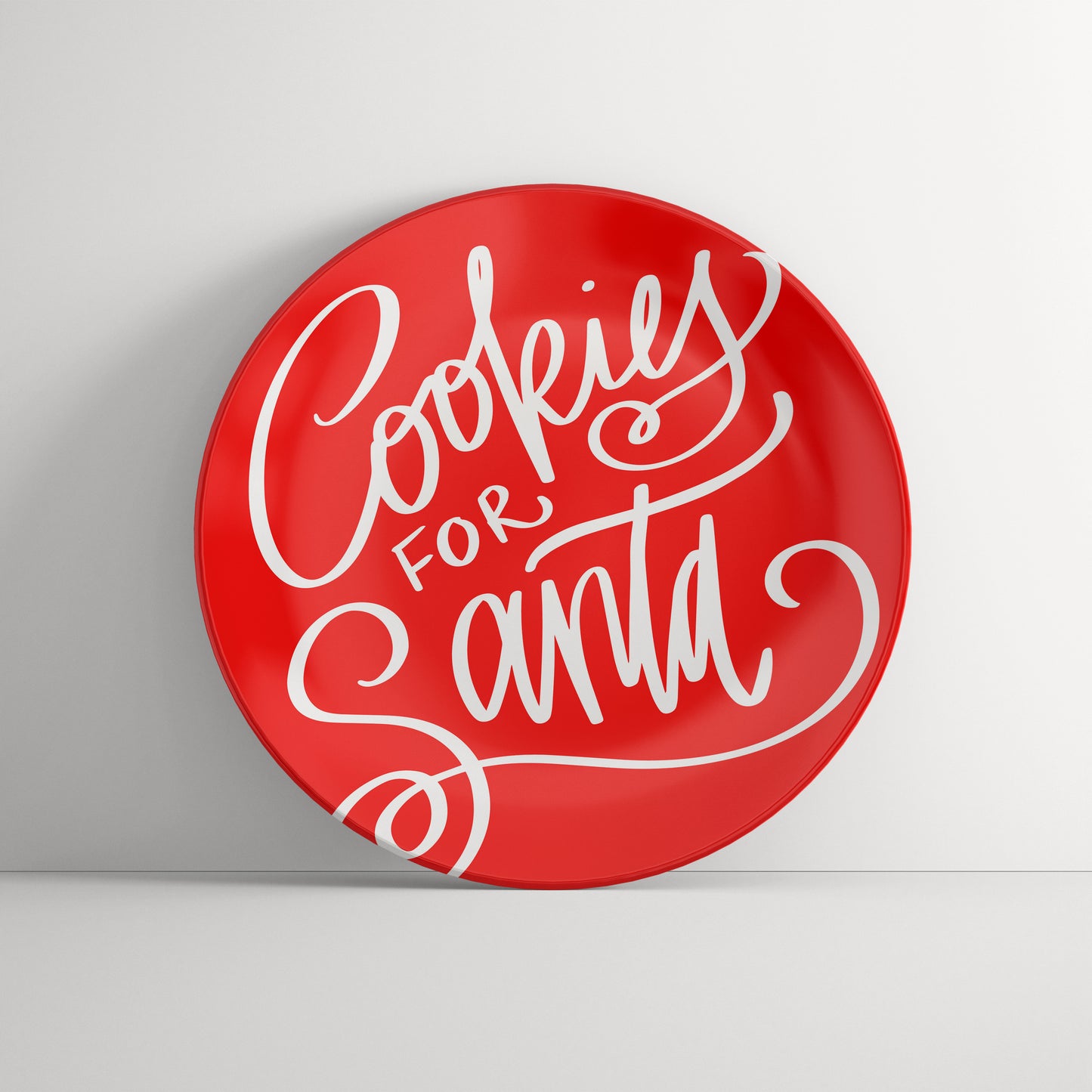 Shatterproof Cookie Plate - Cookies for Santa