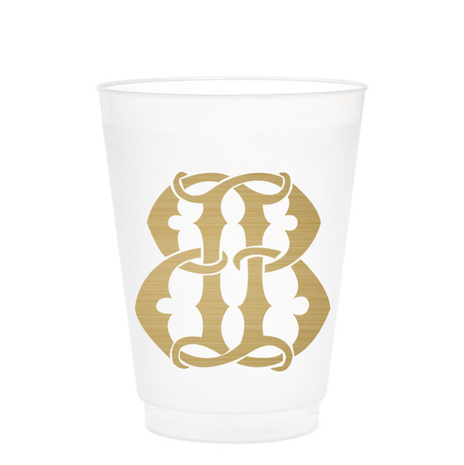 Love Laughter and Happily Ever After, Cheap Disposable Cups, Monogram,  Monogrammed, Soft Sided Cups C61 