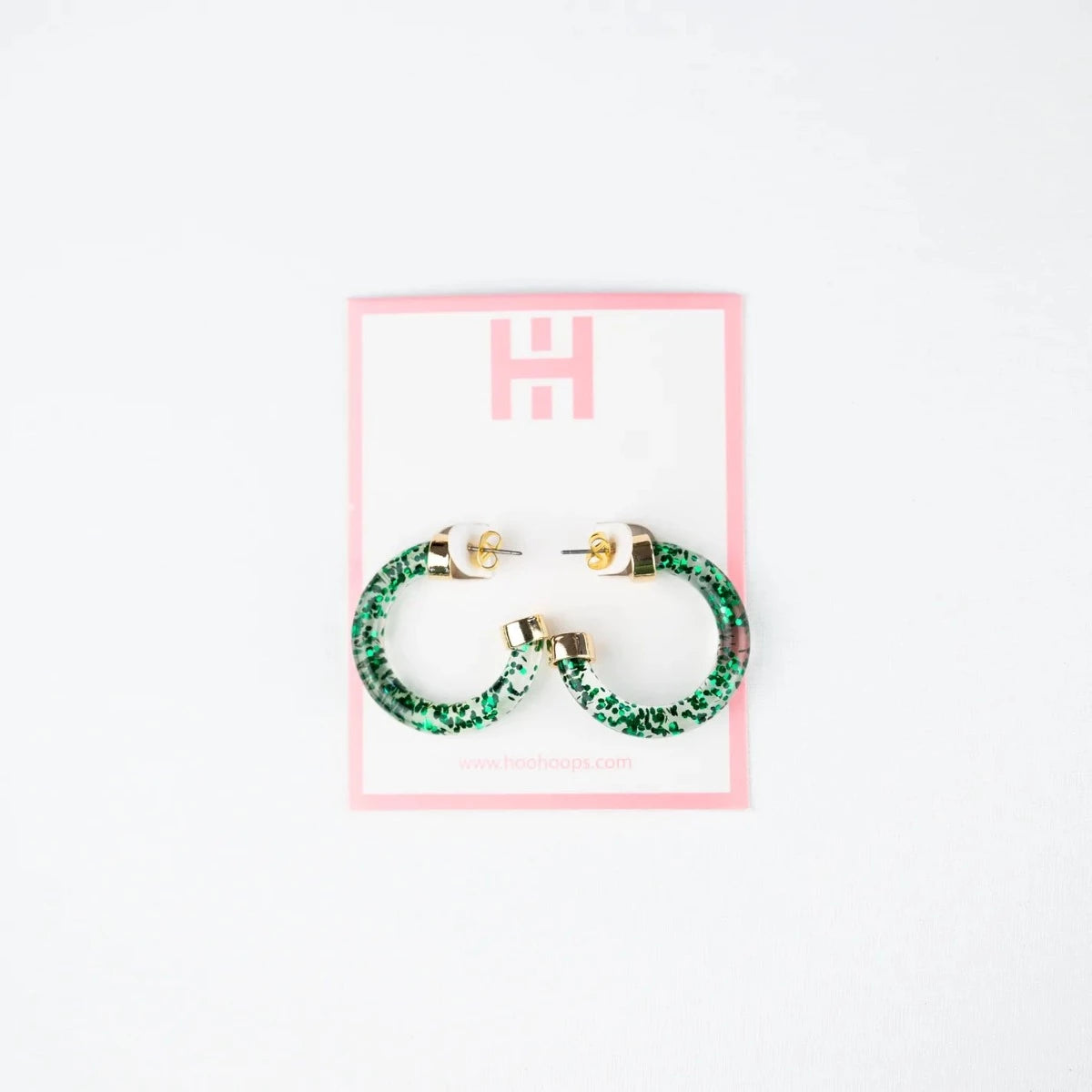 Mini Hoo Hoops - Green Glitter