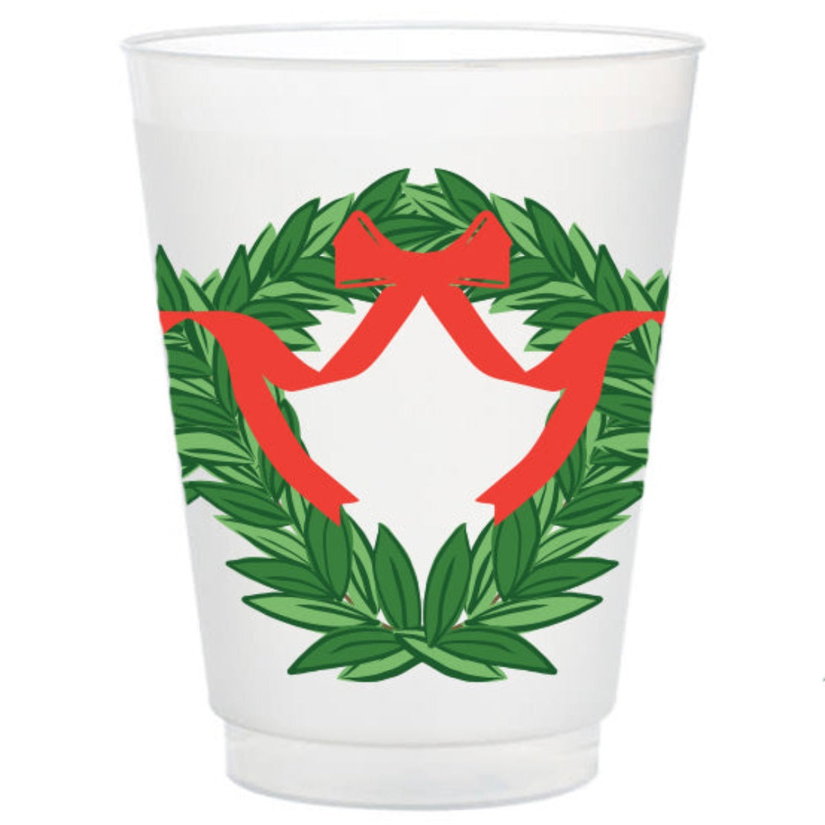 Holiday Laurel 16 oz Frosted Cups