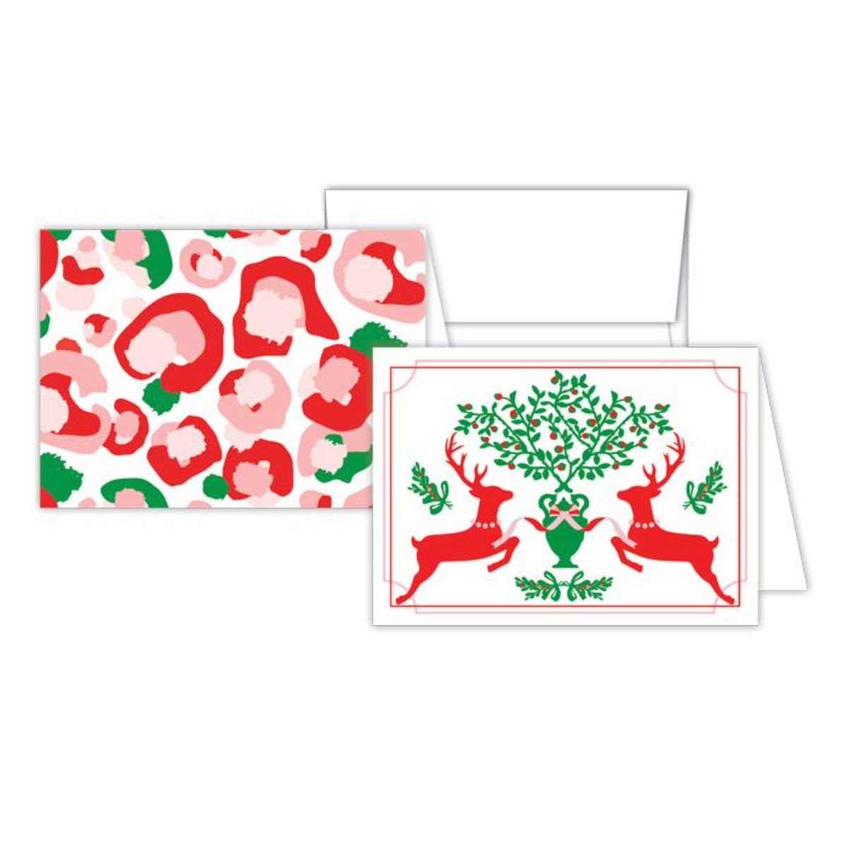 Stationery Notes - Royal Reindeer/Peppermint Spot Cheetah