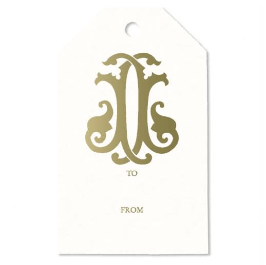 1-Letter Monogrammed Gift Tag