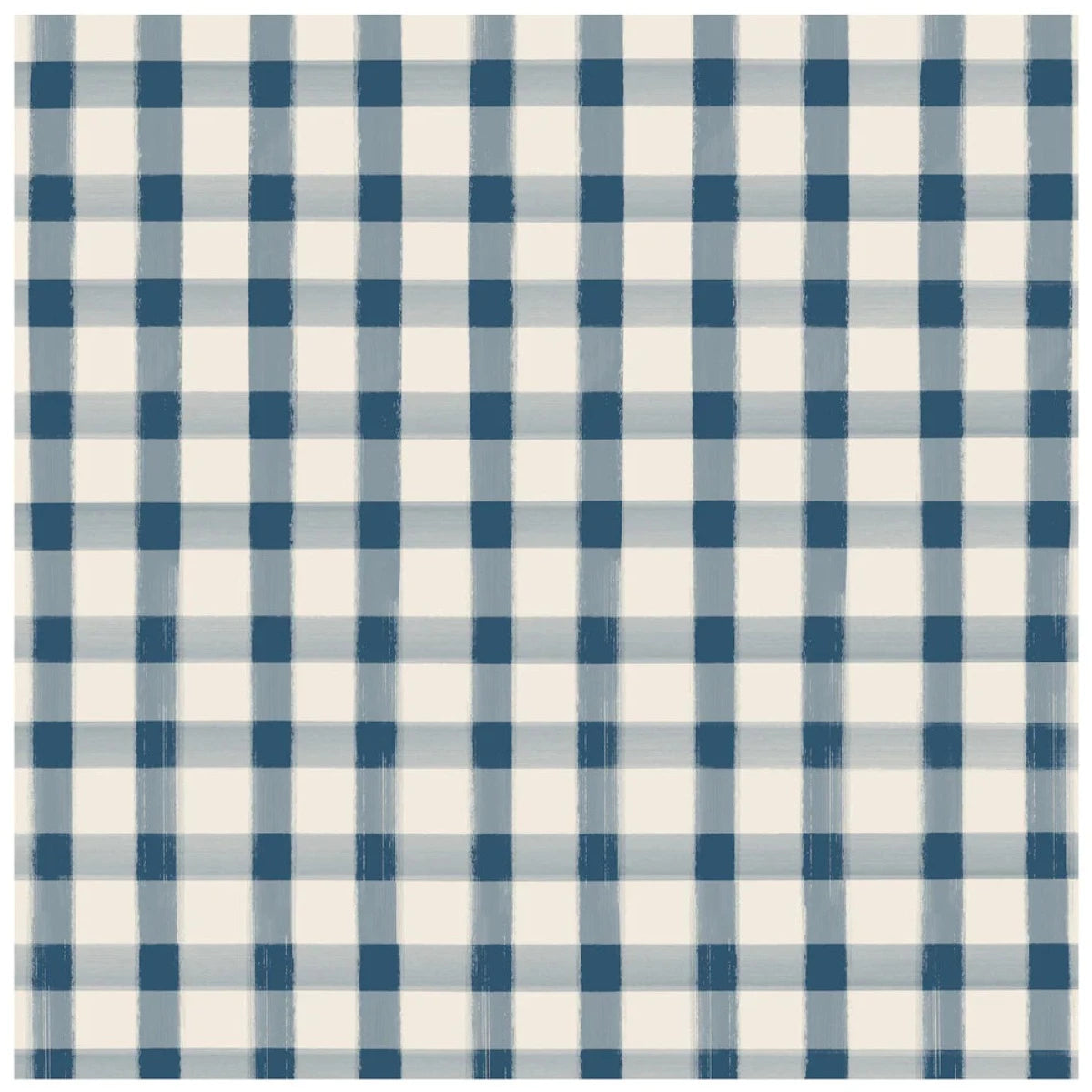 Navy Painted Check Cocktail Napkins