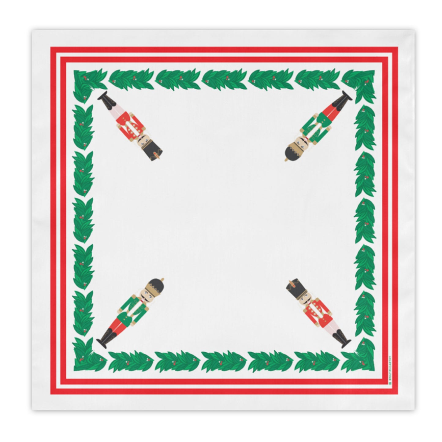 Cloth Dinner Napkins - Nutcracker Garland and Nutcracker Frame