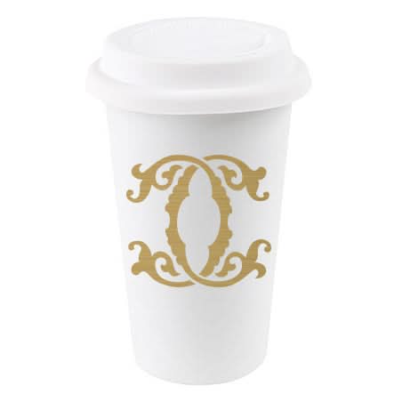 1-Letter Monogrammed Paper To-Go Cups