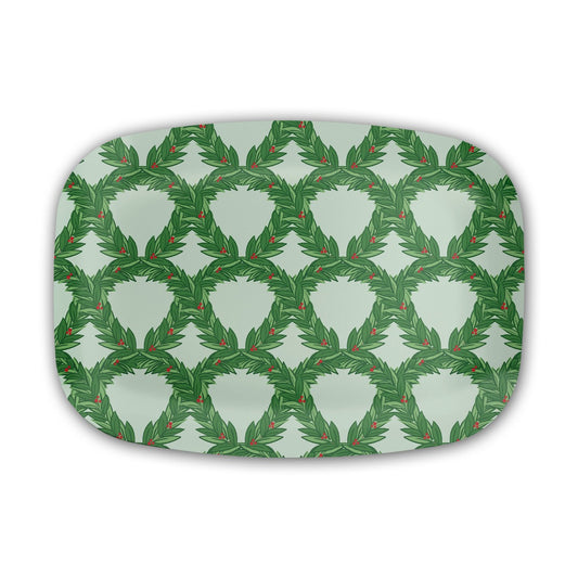 Shatterproof Holiday Laurel Platter