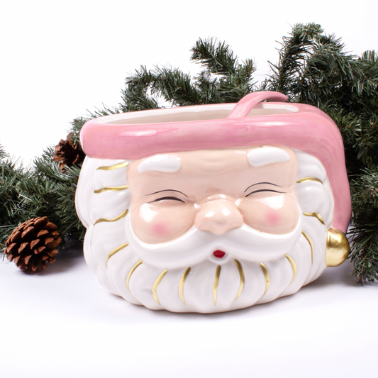 Pink Santa Punch Bowl w/Ladle