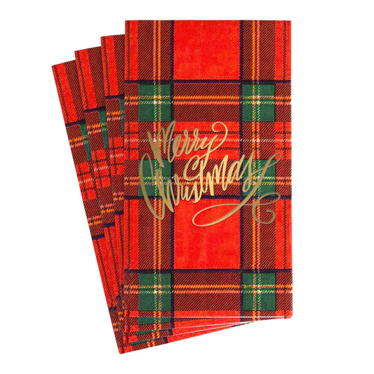 Merry Christmas Tartan Guest Towels