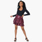 Tiered Mini Skirt - Burgundy