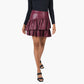 Tiered Mini Skirt - Burgundy