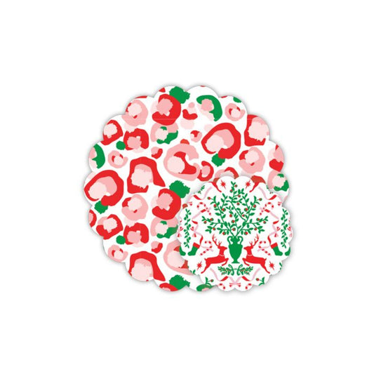 Doily Set - Peppermint Spot Cheetah/Royal Reindeer