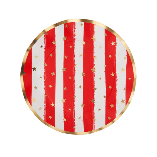 Wavy Dinner Plate- Patriotic Confetti