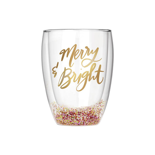Double Wall Stemless Glass - Merry & Bright