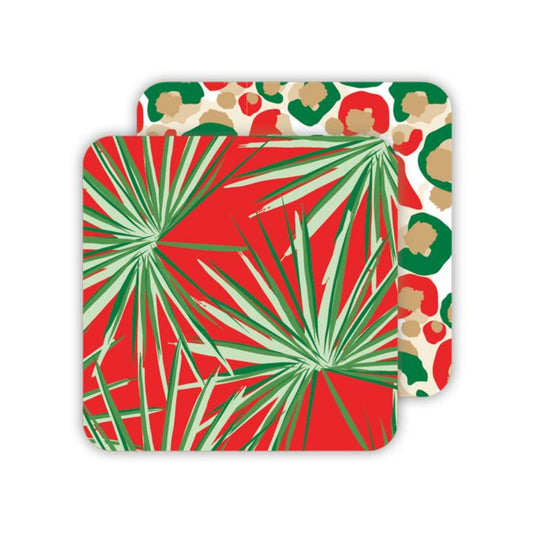 Paper Coasters - Christmas Spot Cheetah/Holiday Palms