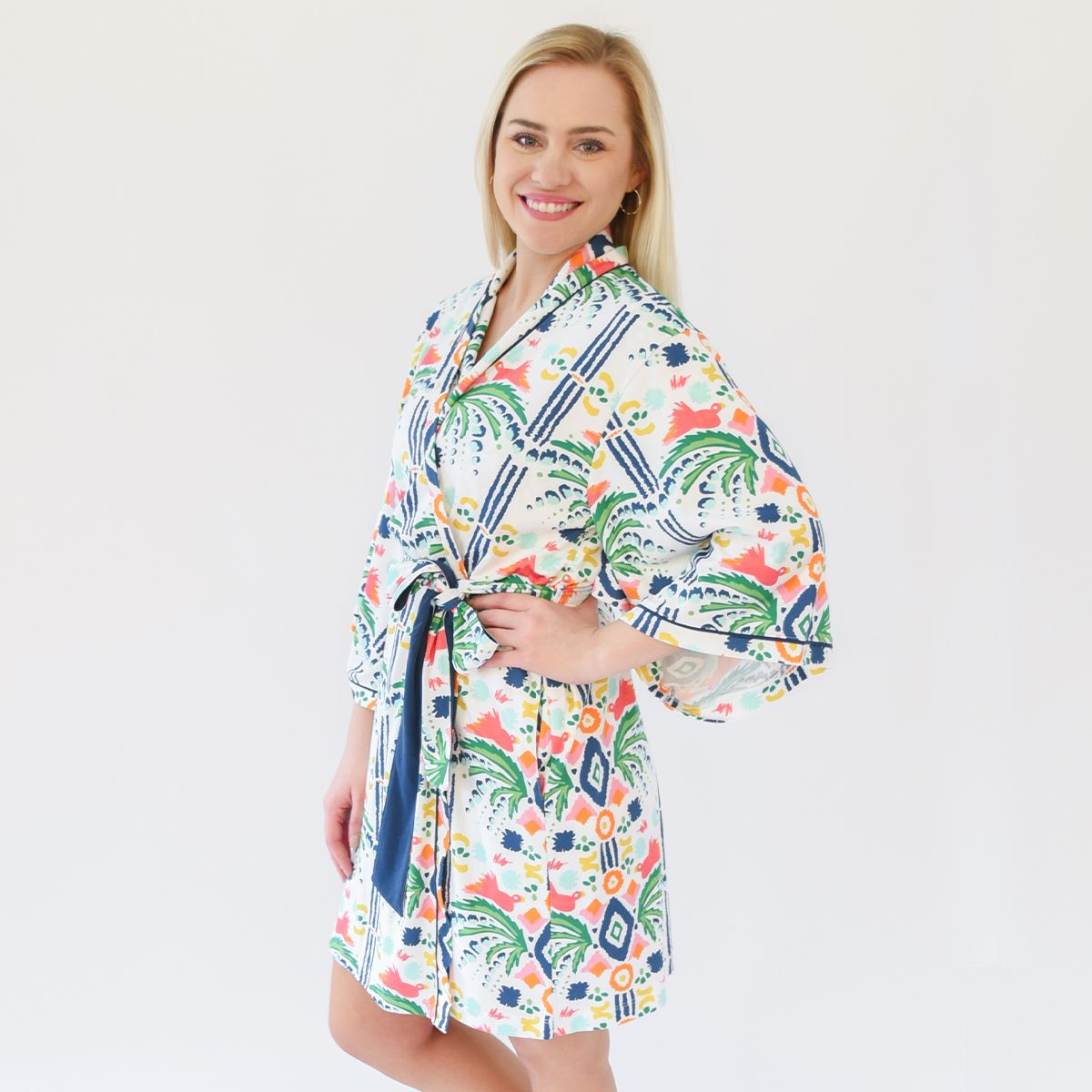 Pluto Short Robe Long Sleeve Modal And Cotton Sofia – The Fitting Room