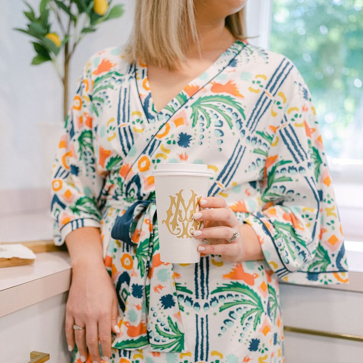 1-Letter Monogrammed Paper To-Go Cups