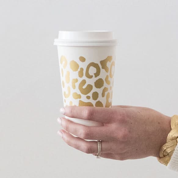Gold Spot Cheetah Paper To-Go Cups – emilymccarthy.com