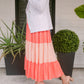Tiered Maxi Skirt - Apricot Colorblock