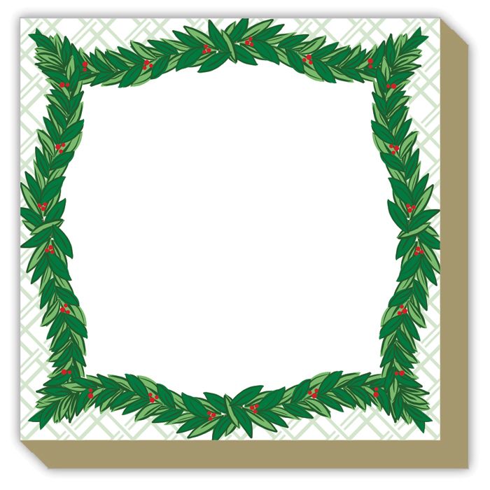 Mini Luxe Notepad - Holiday Laurel Wreath